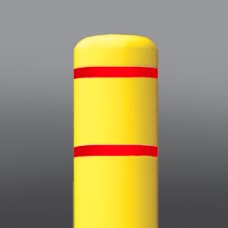 DINGED 10 7/8" x 55" Yellow Bollard Cover/red tape
